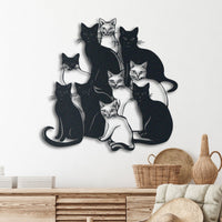 Thumbnail for Cute Funny Cats Metal Wall Art, Stylish Cat Decor, Ideal Housewarming Gift for Cat Owners