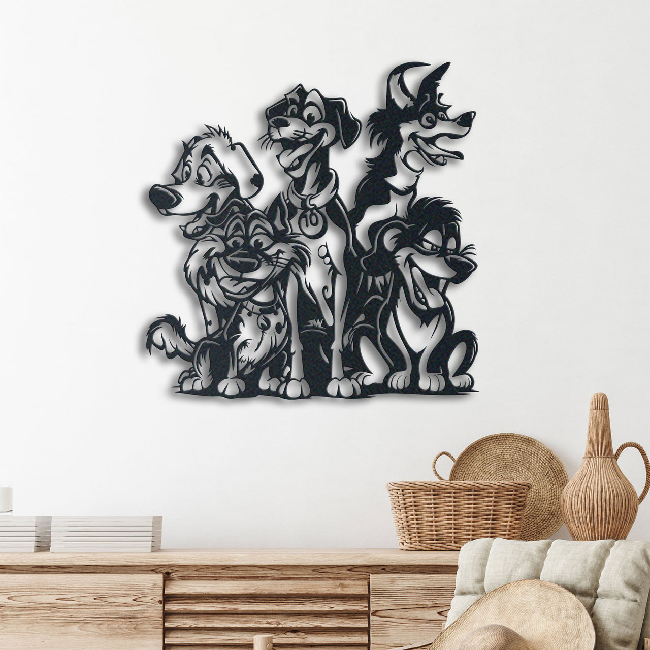 Funny Dogs Metal Wall Art, Cheerful Canine-Inspired Home Decor, Wall Hanging, Dog Lover Gift