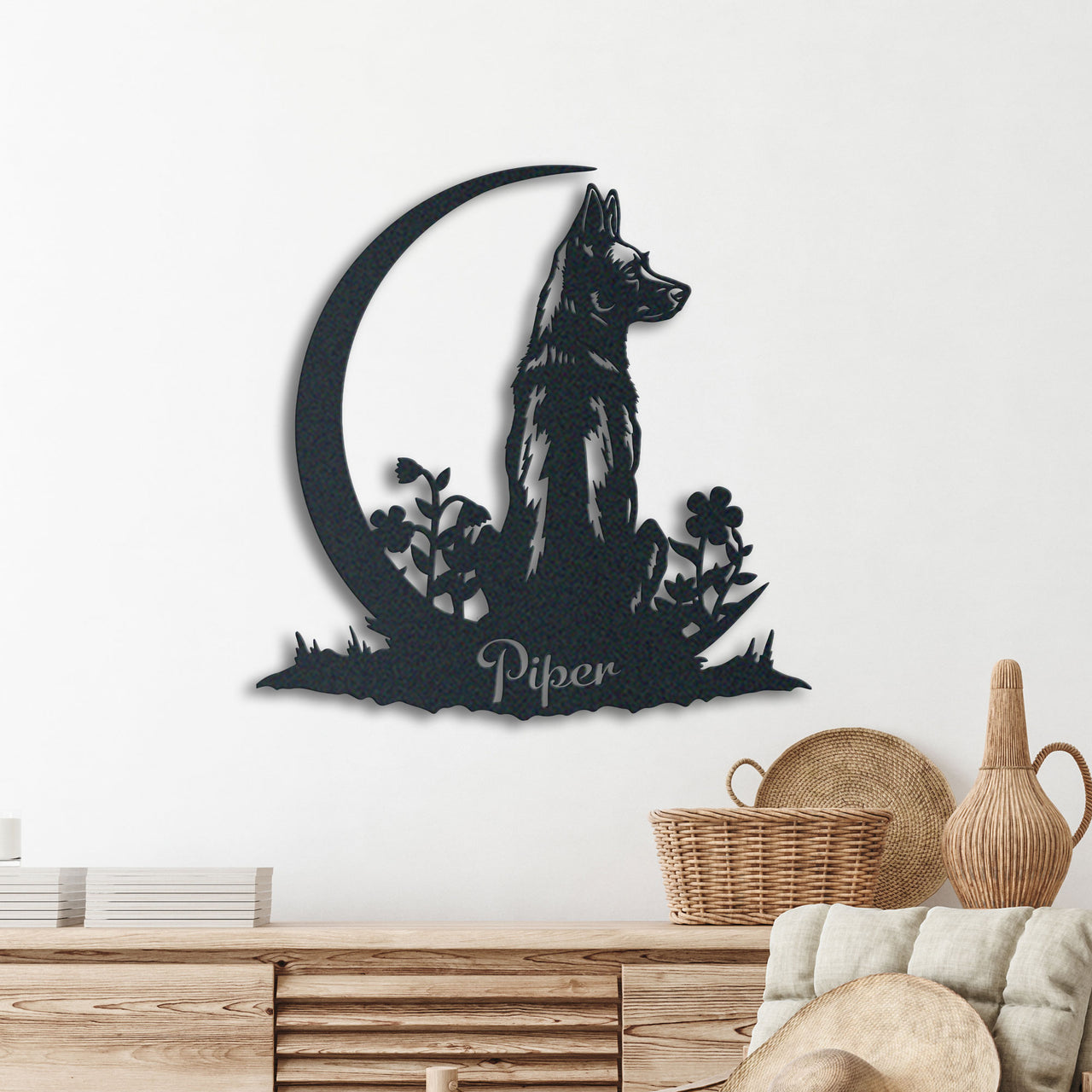 German Shepherd Metal Wall Art, Personalized Home Decor Gift, Ideal Gift for Dog Lovers