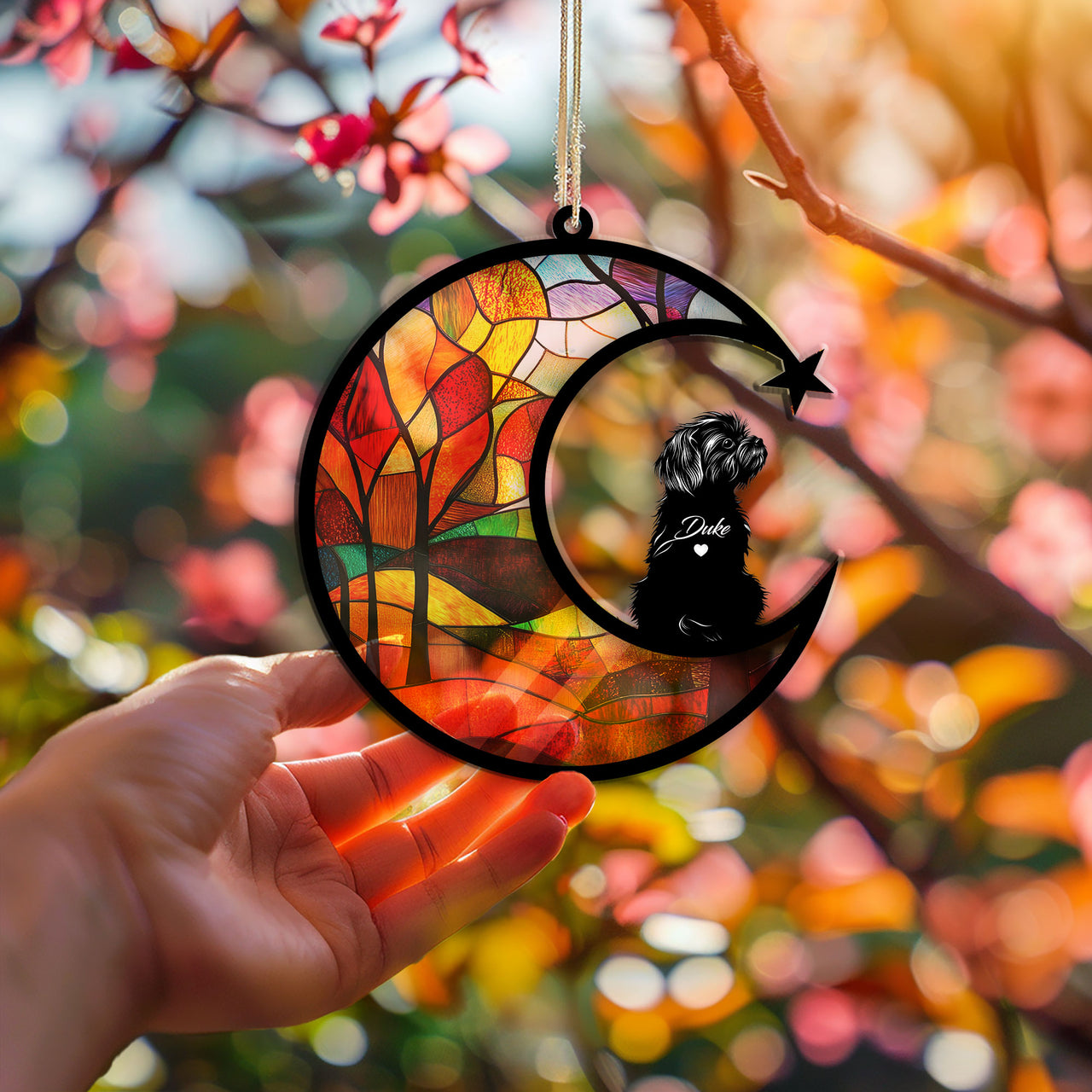 Suncatcher Ornament Shih Tzuok Memorial, Dog Ornament Home Decor, Pet Loss Gift, Thoughtful Christmas Gift