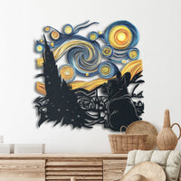 Thumbnail for Abstract Custom Dog Metal Wall Art Starry Night Unique Gift for Dog Lovers