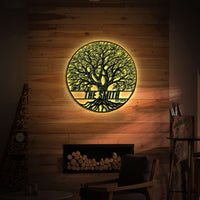 Thumbnail for Metal Tree of Life Custom Name Signs with LED Lights, Handcrafted Decorative Tree for Home and Office, Perfect Housewarming Gift