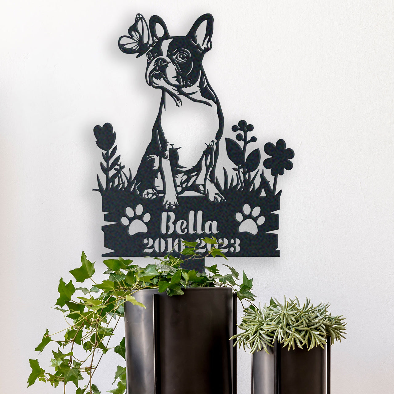 Personalized Garden Stake Gift for Boston Terrier Memorial Pet Sympathy Signs Dog Loss Gift