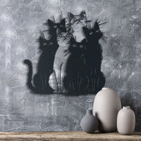 Thumbnail for Funny Cats Metal Wall Art, Quirky Cat Decor for Living Room, Perfect Cat Lover Gift