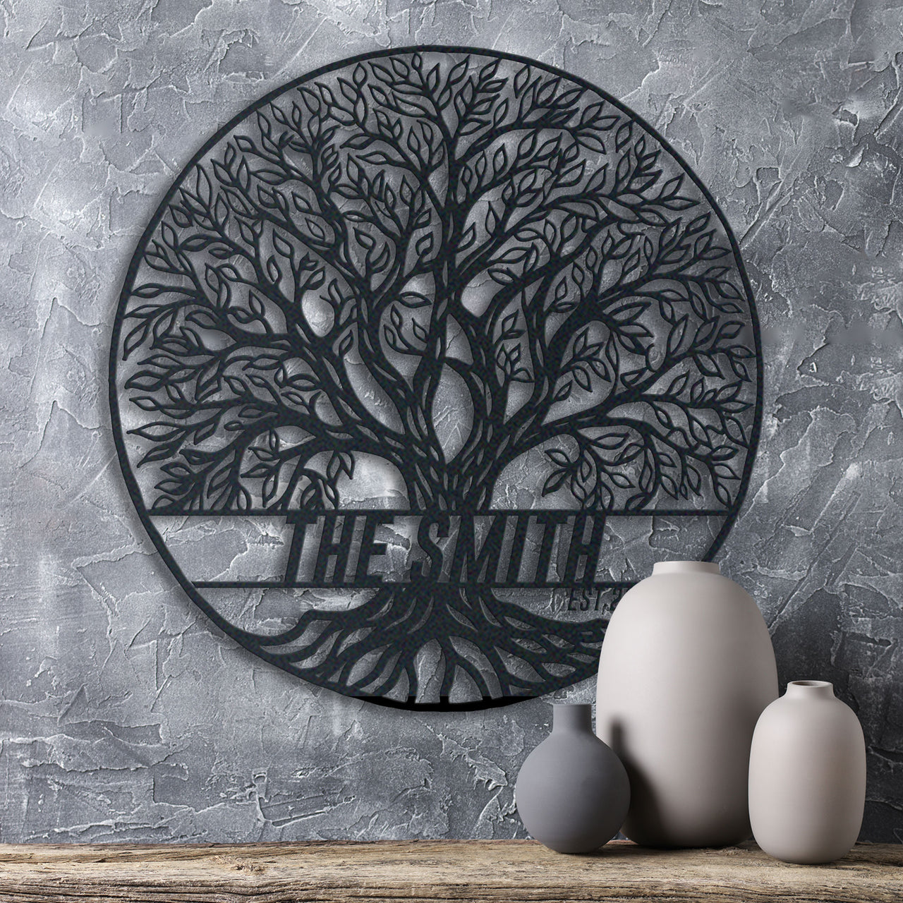 Metal Tree of Life Custom Name Signs, Handcrafted Decorative Tree for Home and Office, Perfect Housewarming Gift