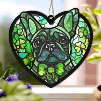 Thumbnail for French Bulldog Shamrock Suncatcher Ornament Frenchie Lovers Irish Home Decor St Patrick's Day Gift