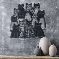 Thumbnail for Humorous Metal Cats Wall Art, Unique Cat-Themed Decor, Great Birthday Gift for Cat Enthusiasts