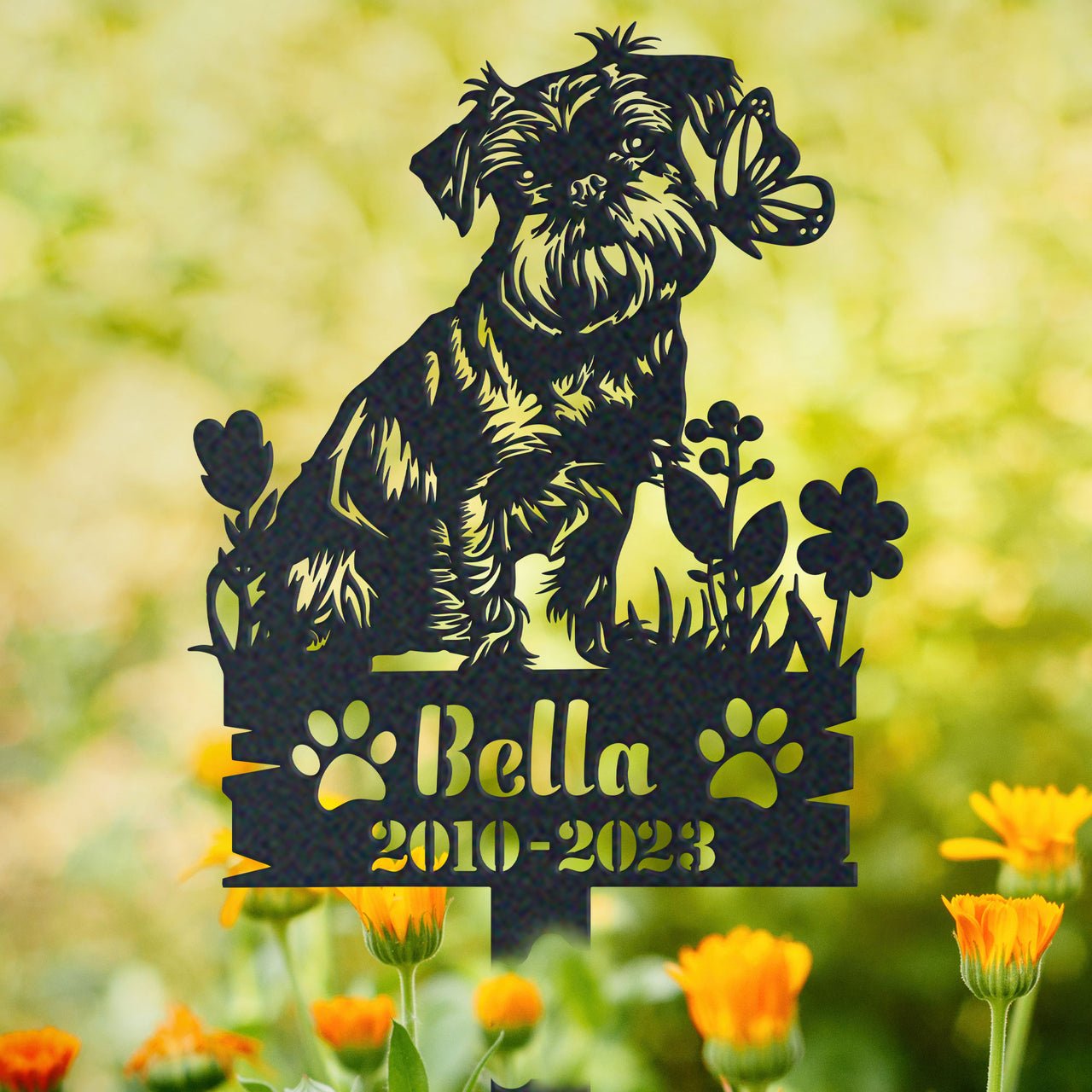 Personalized Garden Stake Gift for Brussels Griffon Memorial Pet Sympathy Signs Dog Loss Gift