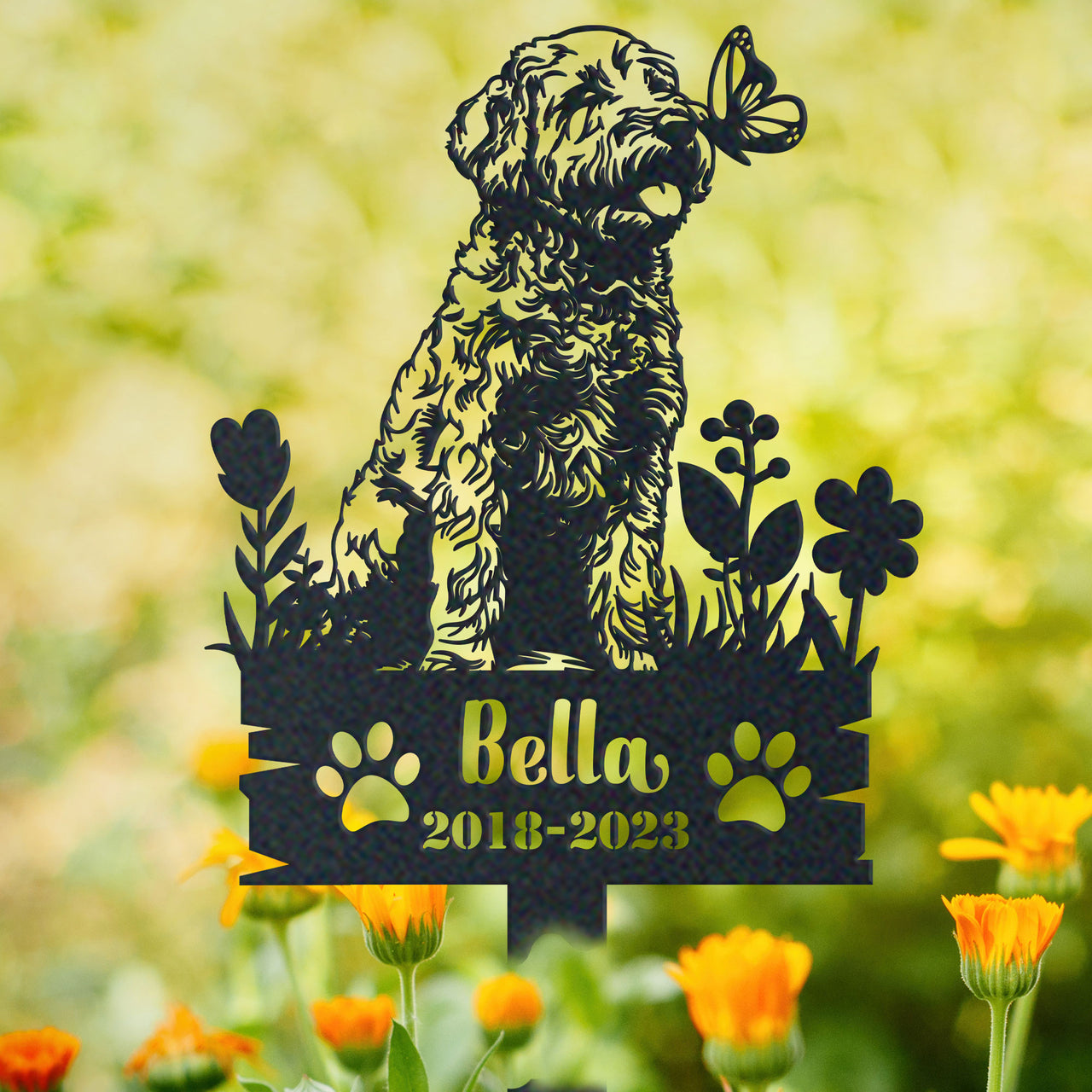 Personalized Garden Stake Gift for Goldendoodle Memorial Pet Sympathy Signs Dog Loss Gift 1
