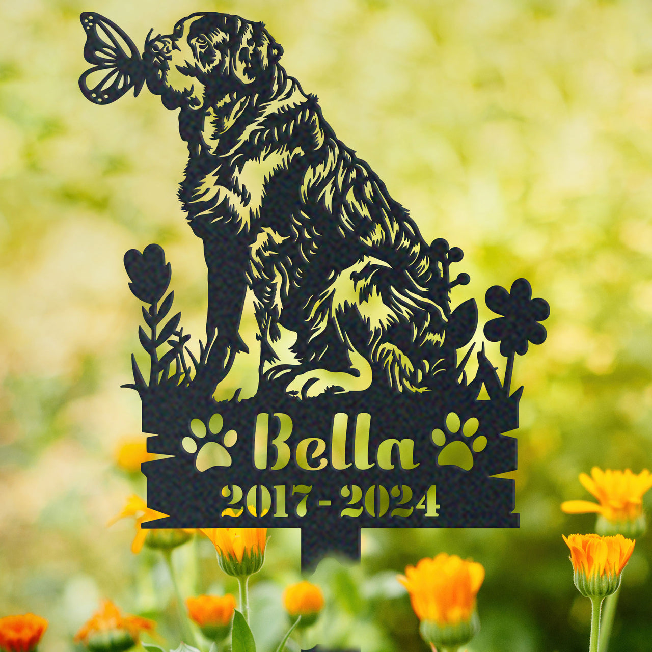 Personalized Garden Stake Gift for Saint Bernard Memorial Pet Sympathy Signs Dog Loss Gift