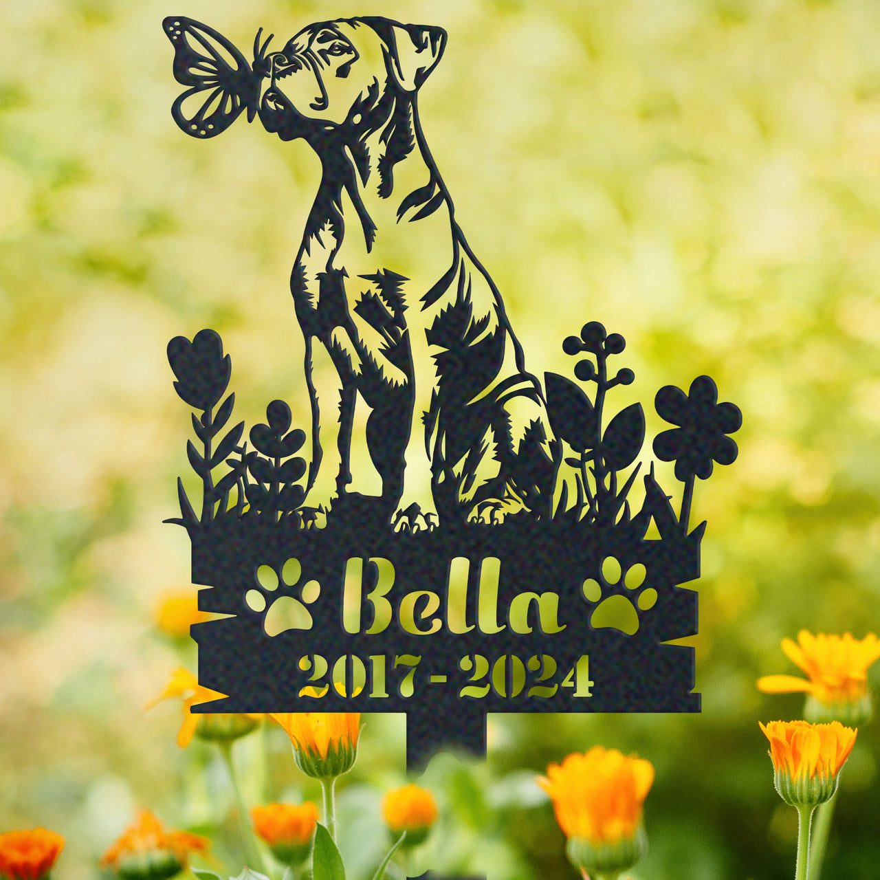 Personalized Garden Stake Gift for American Bulldog Memorial Pet Sympathy Signs Dog Loss Gift