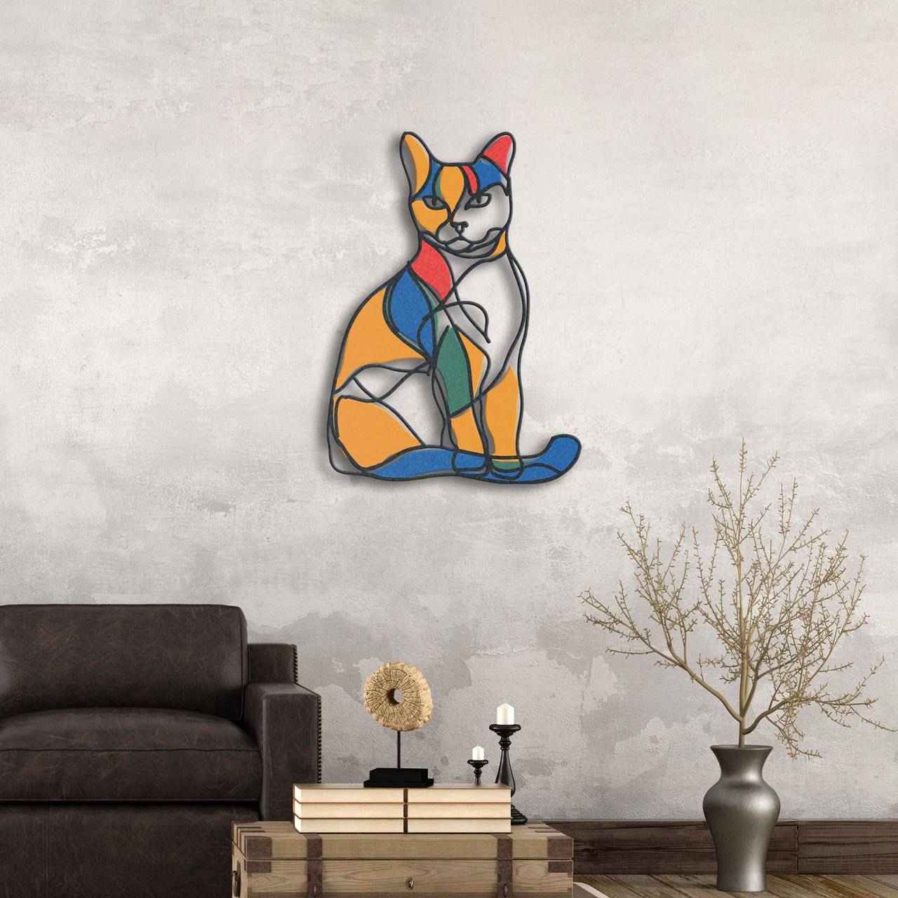 Abstract Cat Metal Wall Art, Gift for Cat Lovers, Perfect for Cat Enthusiasts