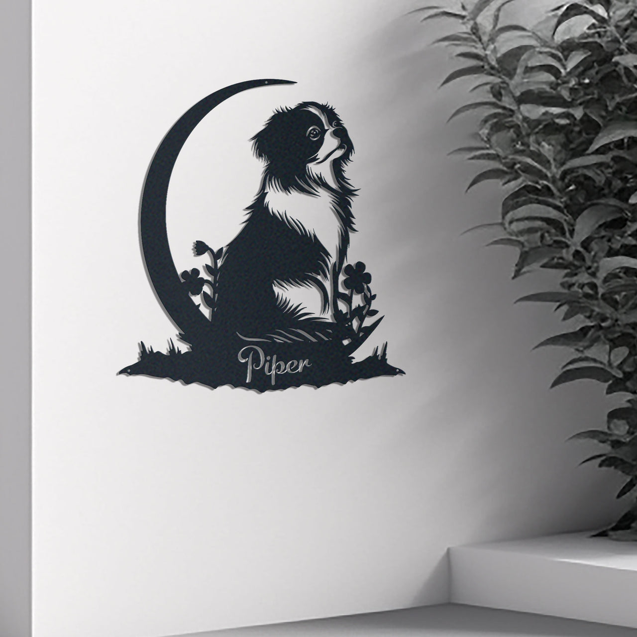 Japanese Chin Metal Wall Art, Personalized Home Decor Gift, Ideal Gift for Dog Lovers