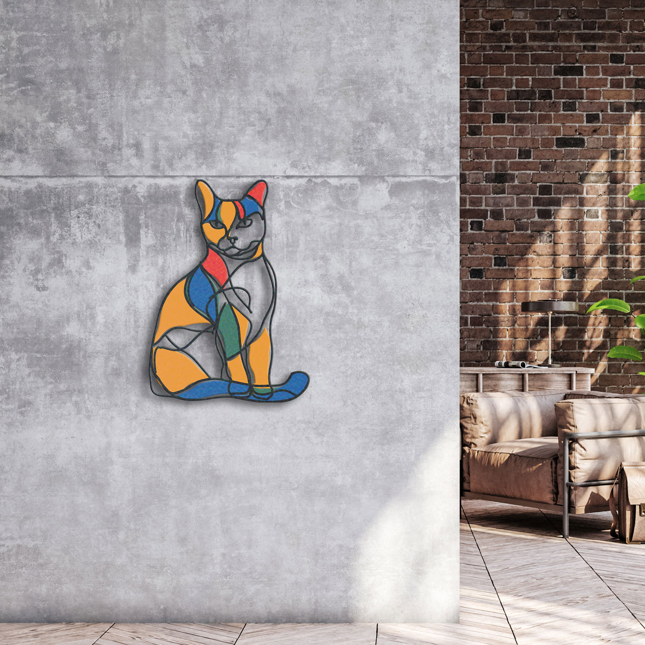 Abstract Cat Metal Wall Art, Gift for Cat Lovers, Perfect for Cat Enthusiasts