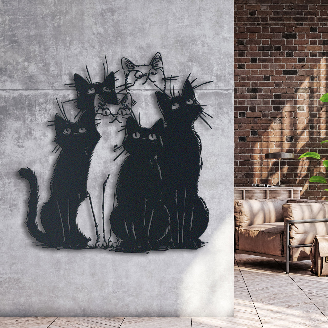 Funny Cats Metal Wall Art, Quirky Cat Decor for Living Room, Perfect Cat Lover Gift