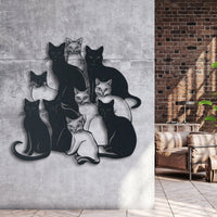 Thumbnail for Cute Funny Cats Metal Wall Art, Stylish Cat Decor, Ideal Housewarming Gift for Cat Owners