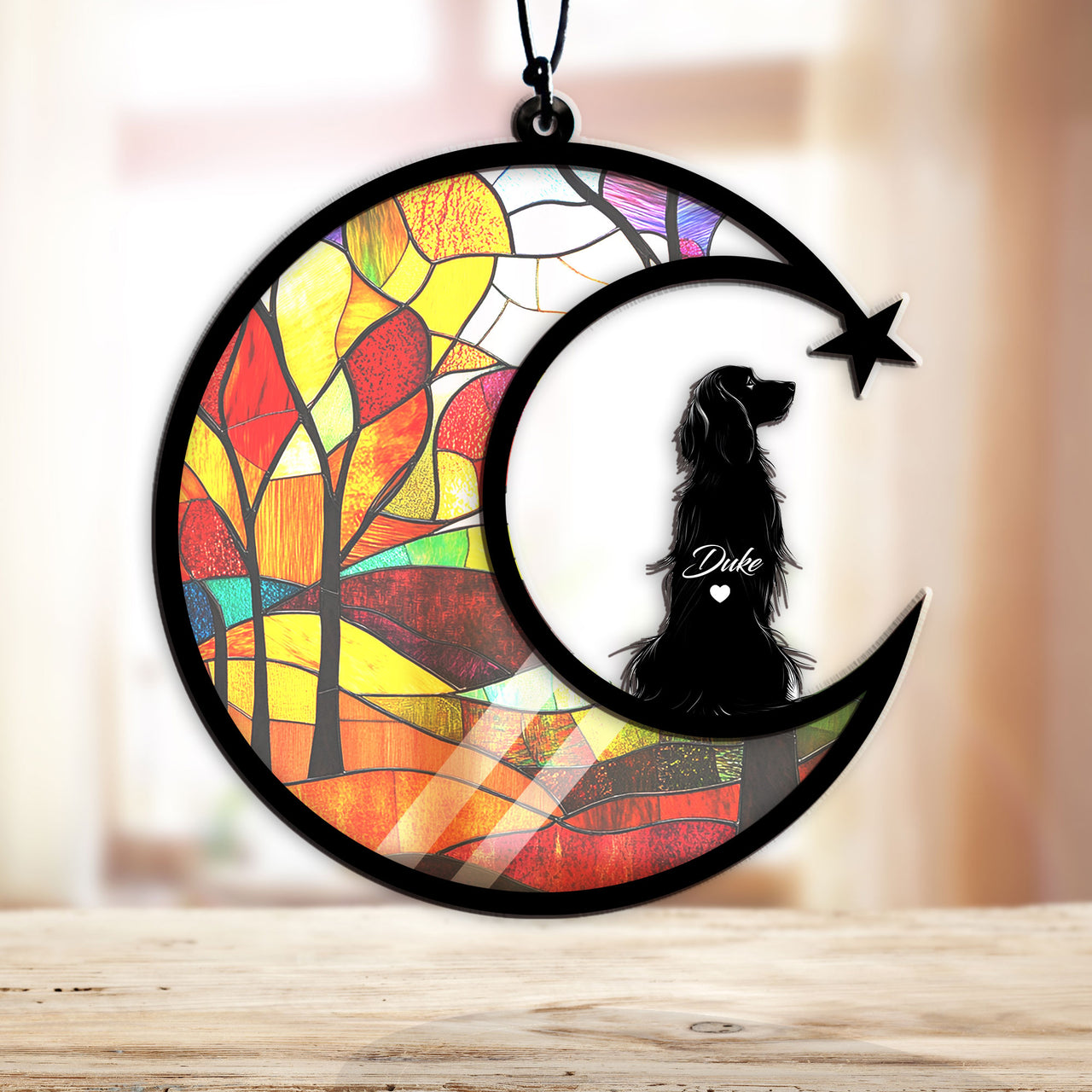 Suncatcher Ornament Afghan Hound Memorial, Dog Ornament Home Decor, Pet Loss Gift, Thoughtful Christmas Gift