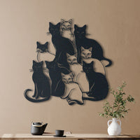 Thumbnail for Cute Funny Cats Metal Wall Art, Stylish Cat Decor, Ideal Housewarming Gift for Cat Owners