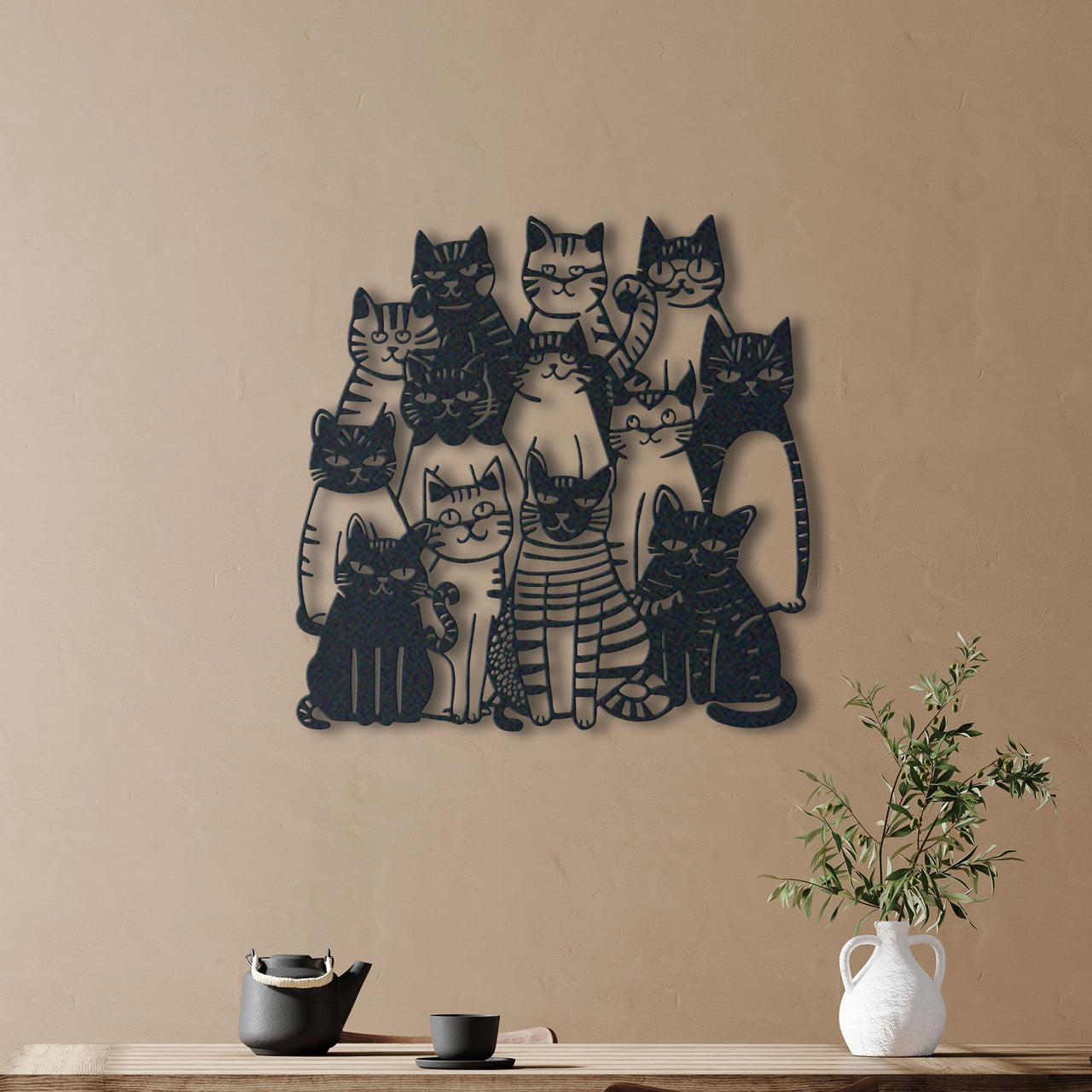 Humorous Metal Cats Wall Art, Unique Cat-Themed Decor, Great Birthday Gift for Cat Enthusiasts