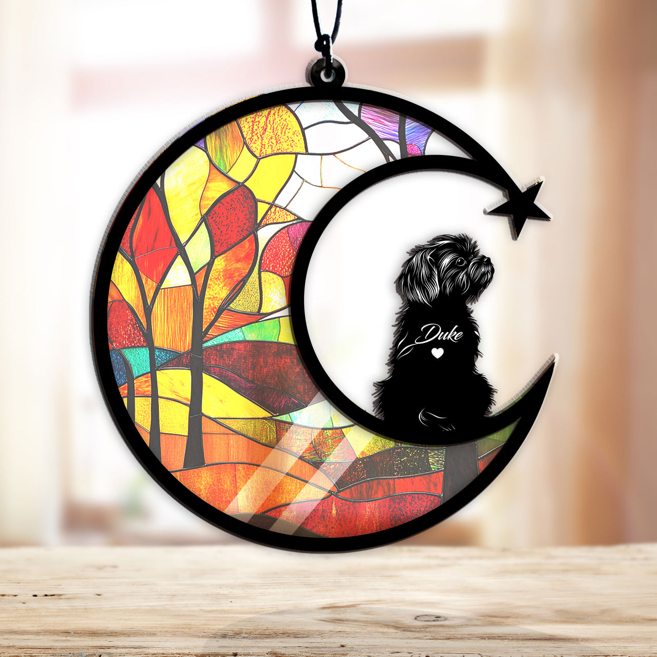 Suncatcher Ornament Shih Tzuok Memorial, Dog Ornament Home Decor, Pet Loss Gift, Thoughtful Christmas Gift