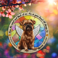 Thumbnail for Suncatcher Ornament Brussels Griffon Sitting Memorial, Dog Ornament Home Decor, Pet Loss Gift, Thoughtful Christmas Gift