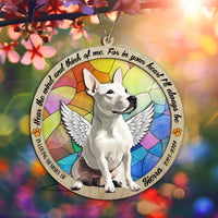 Thumbnail for Suncatcher Ornament Bull Terrier Sitting Memorial, Dog Ornament Home Decor, Pet Loss Gift, Thoughtful Christmas Gift