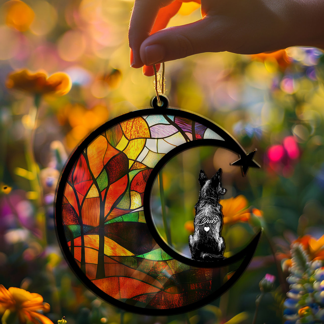 Suncatcher Ornament Australian Kelpie Memorial, Dog Ornament Home Decor, Pet Loss Gift, Thoughtful Christmas Gift