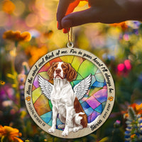 Thumbnail for Suncatcher Ornament Brittany Spaniel Sitting Memorial, Dog Ornament Home Decor, Pet Loss Gift, Thoughtful Christmas Gift