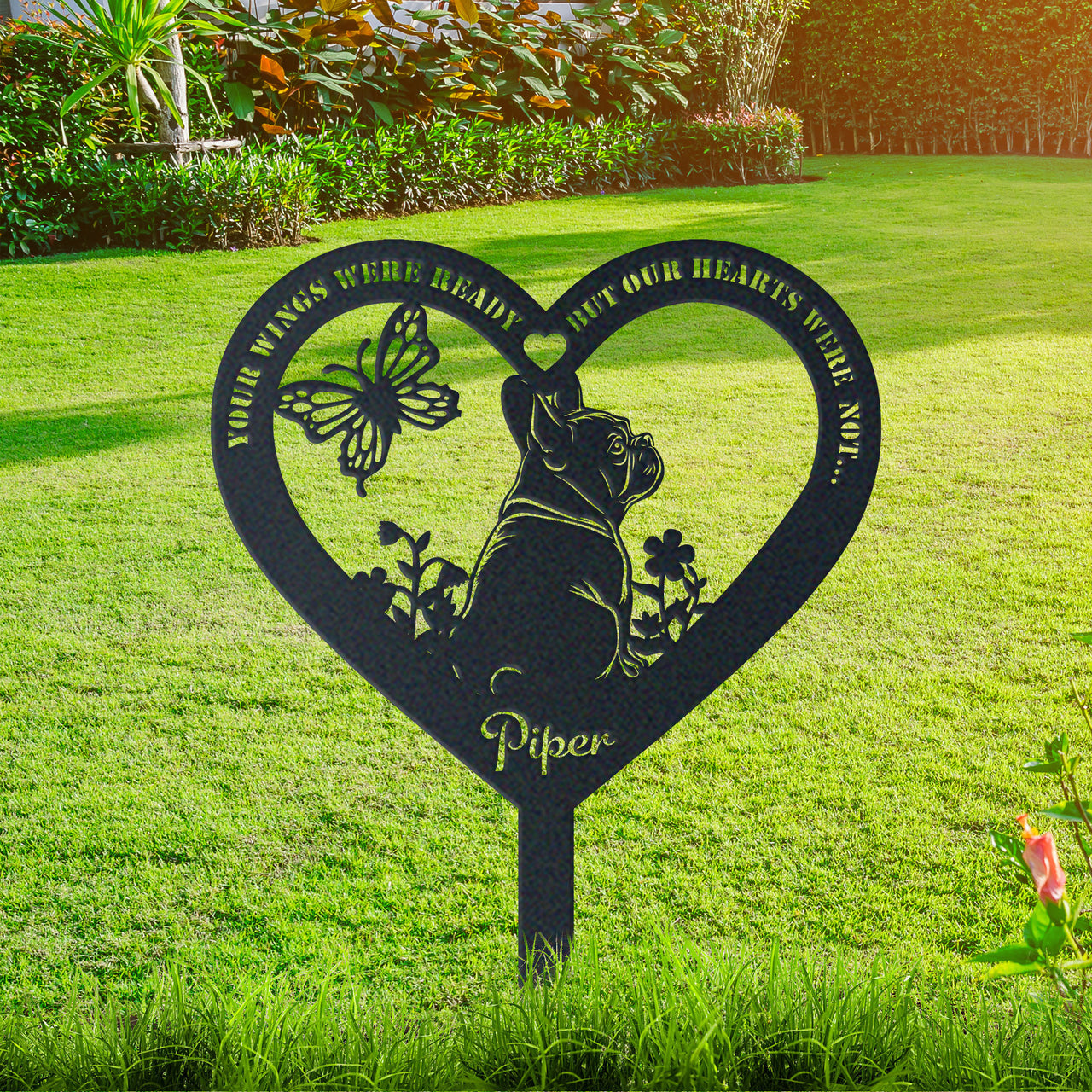 Custom French Bulldog Garden Stake, In Loving Memorial Stake, Dog Lovers Gift for Garden Decor