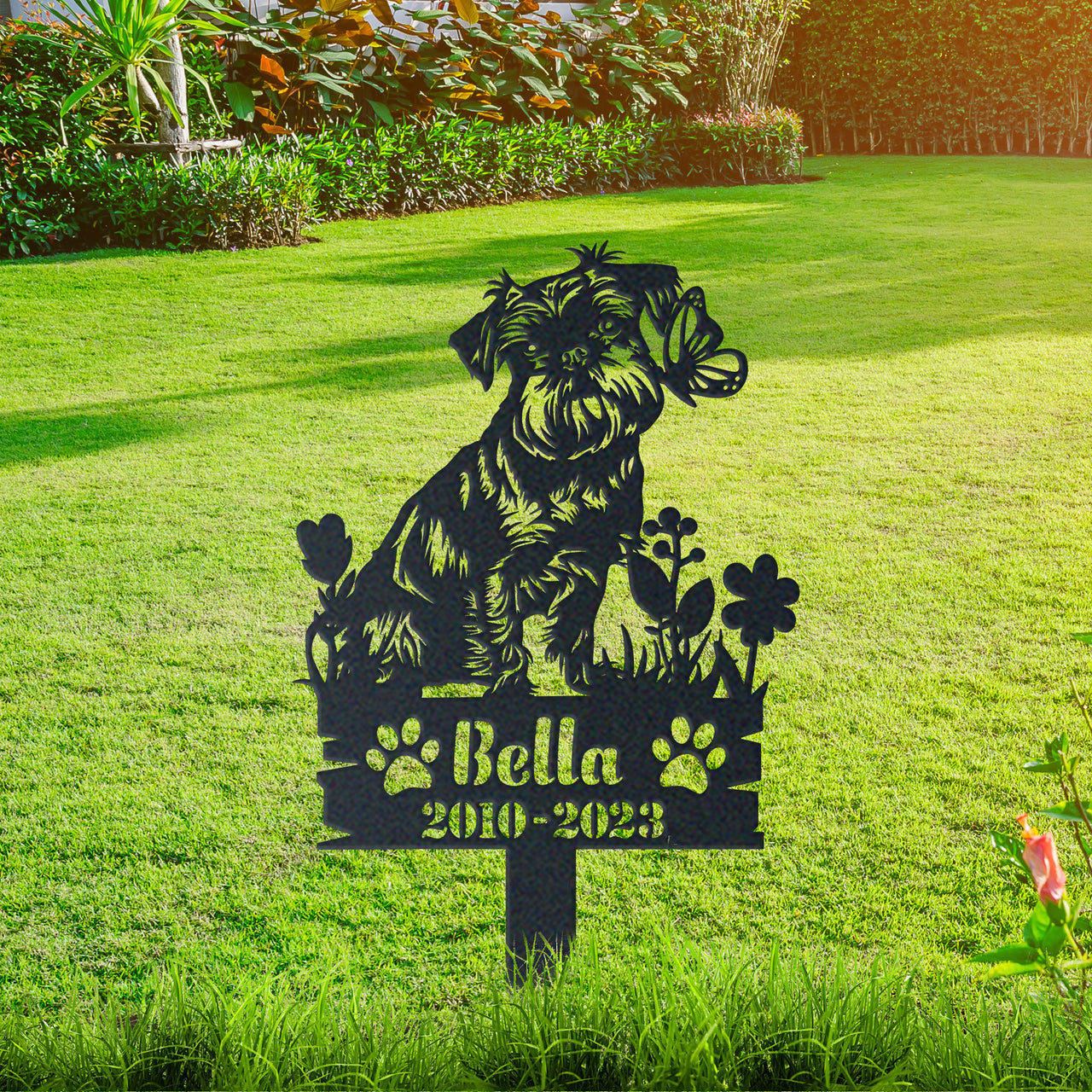 Personalized Garden Stake Gift for Brussels Griffon Memorial Pet Sympathy Signs Dog Loss Gift