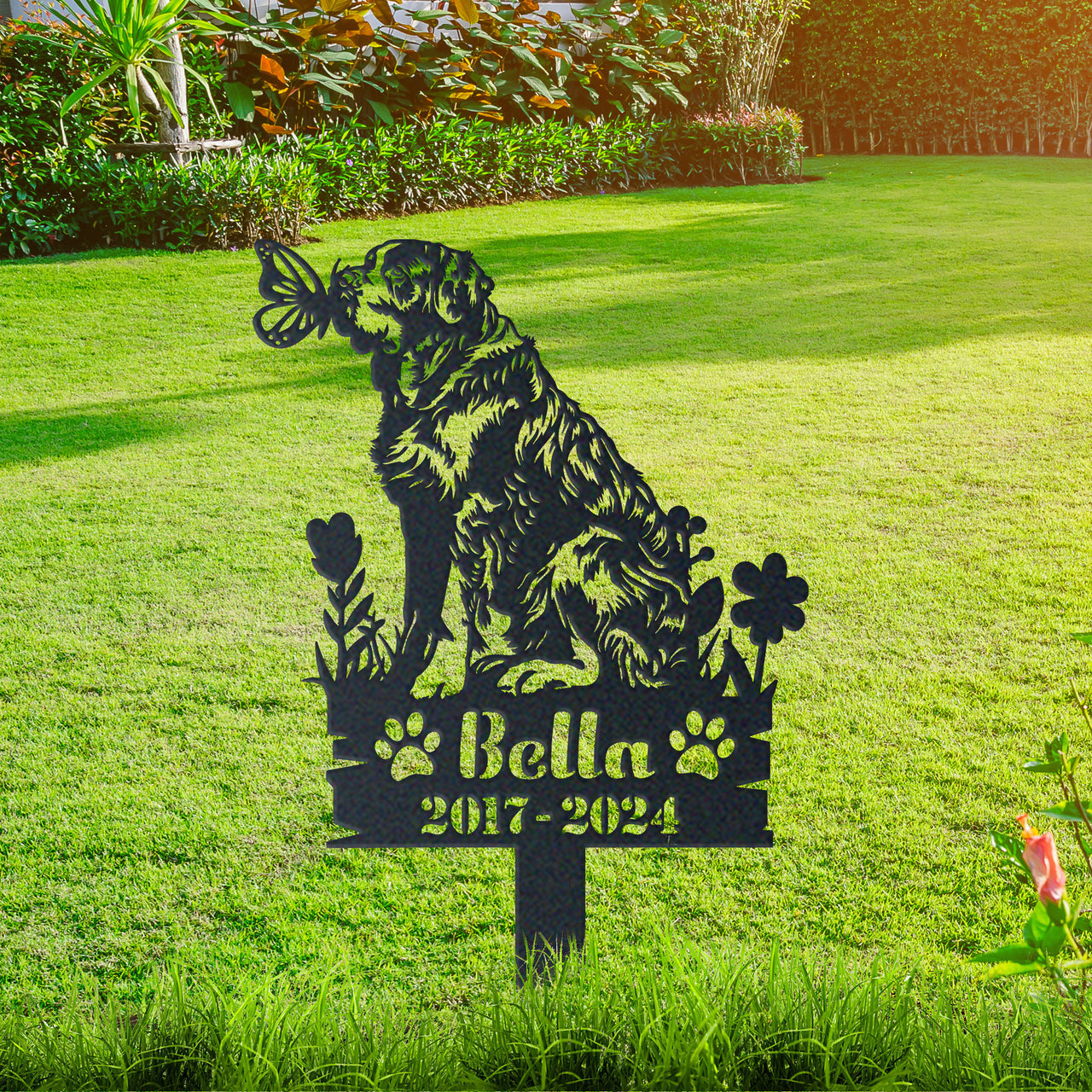 Personalized Garden Stake Gift for Saint Bernard Memorial Pet Sympathy Signs Dog Loss Gift