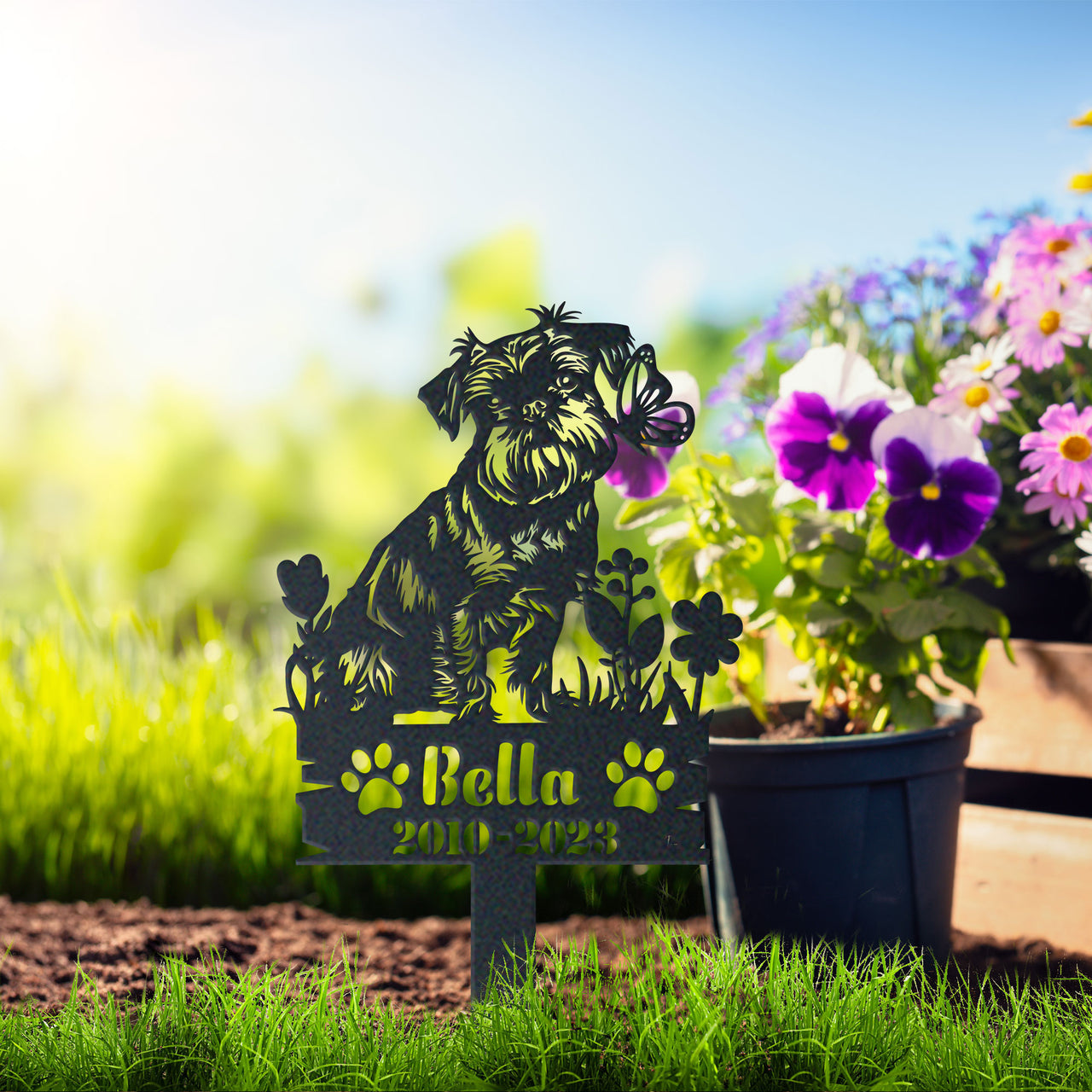 Personalized Garden Stake Gift for Brussels Griffon Memorial Pet Sympathy Signs Dog Loss Gift