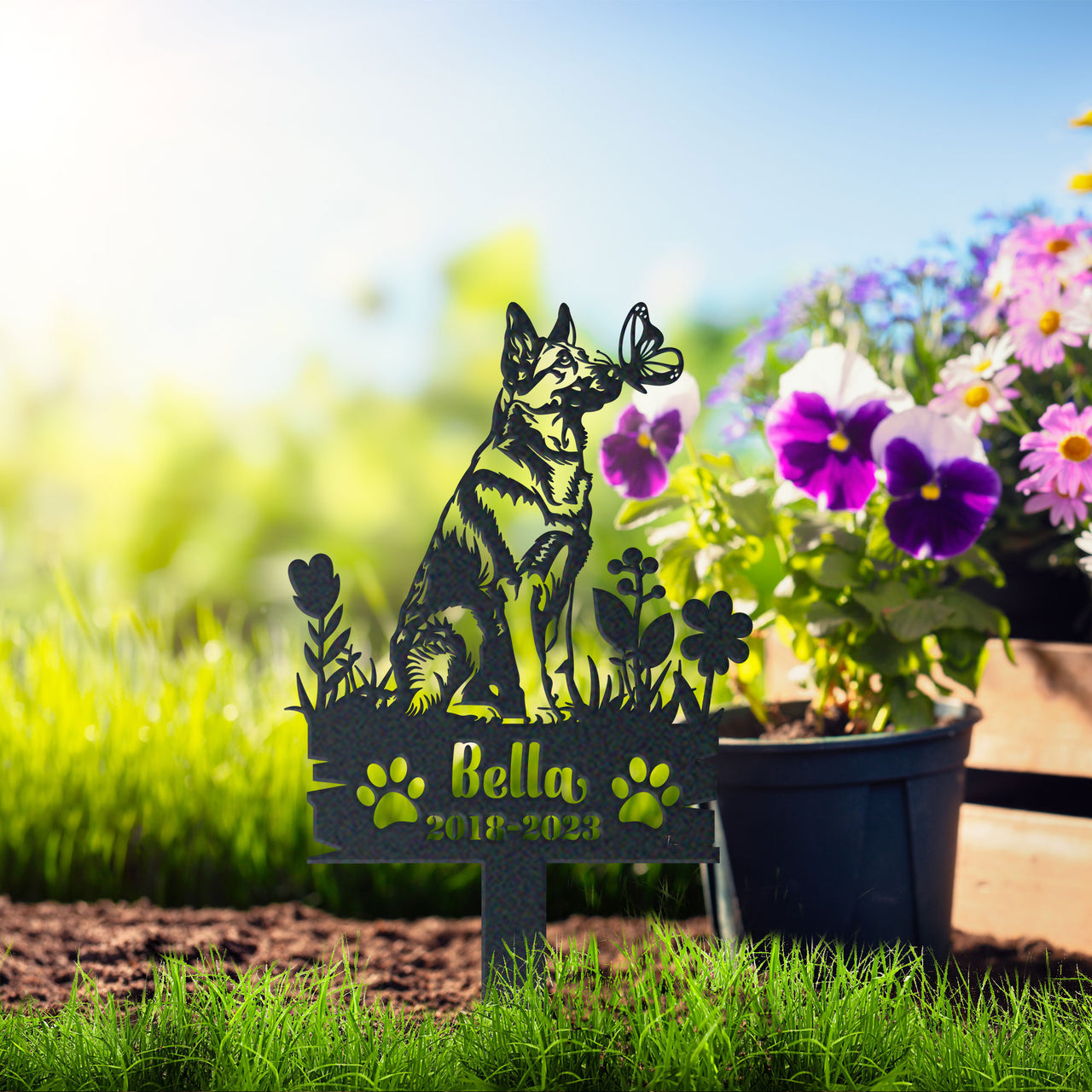 Personalized Garden Stake Gift for German Shepherd Memorial Pet Sympathy Signs Dog Loss Gift 2