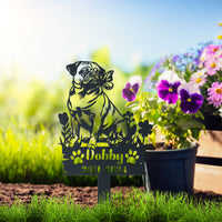 Thumbnail for Personalized Garden Stake Gift for Pug Memorial Pet Sympathy Signs Dog Loss Gift