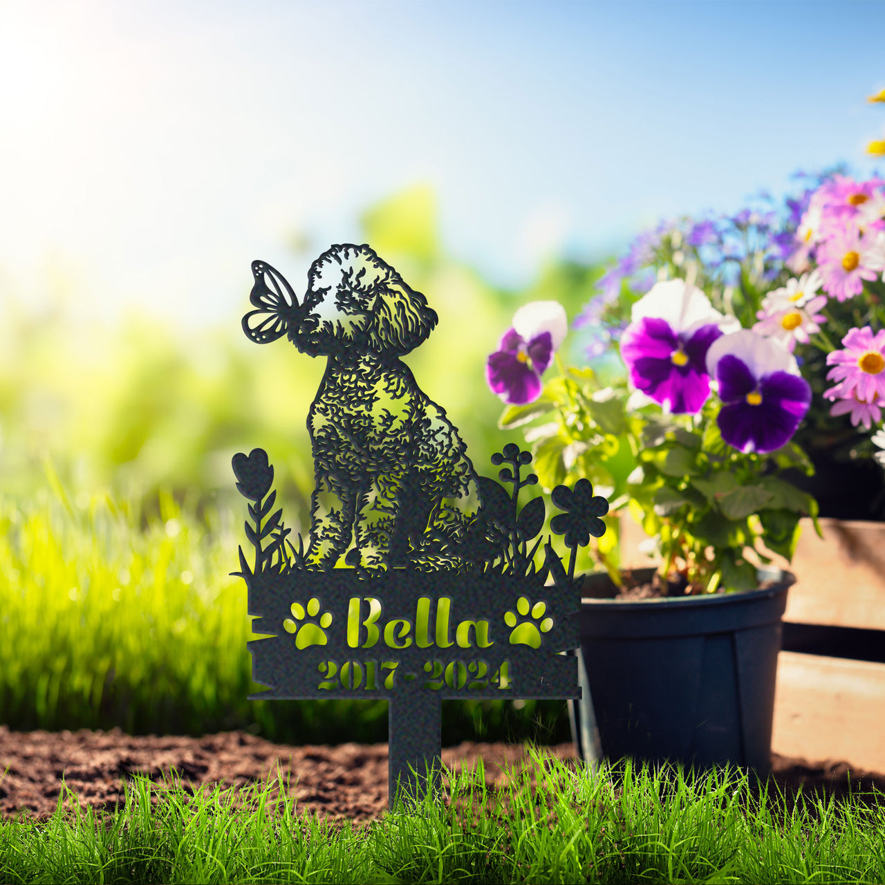 Personalized Garden Stake Gift for Poodle Memorial Pet Sympathy Signs Dog Loss Gift