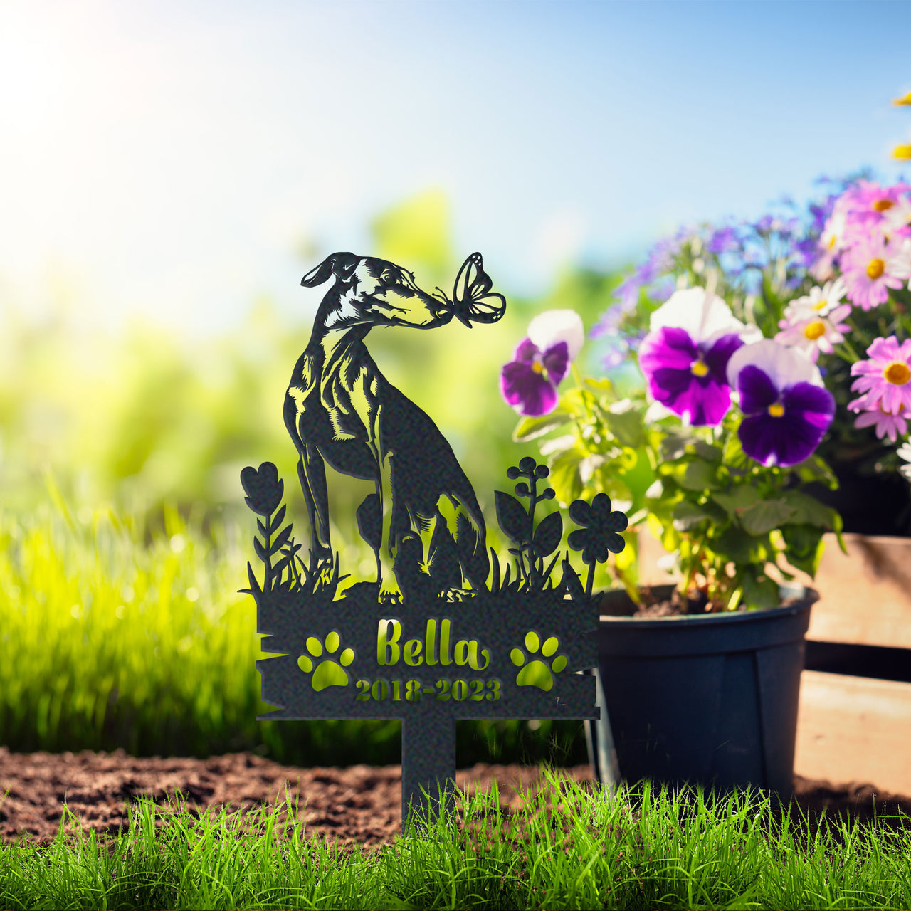 Personalized Garden Stake Gift for Greyhound Memorial Pet Sympathy Signs Dog Loss Gift