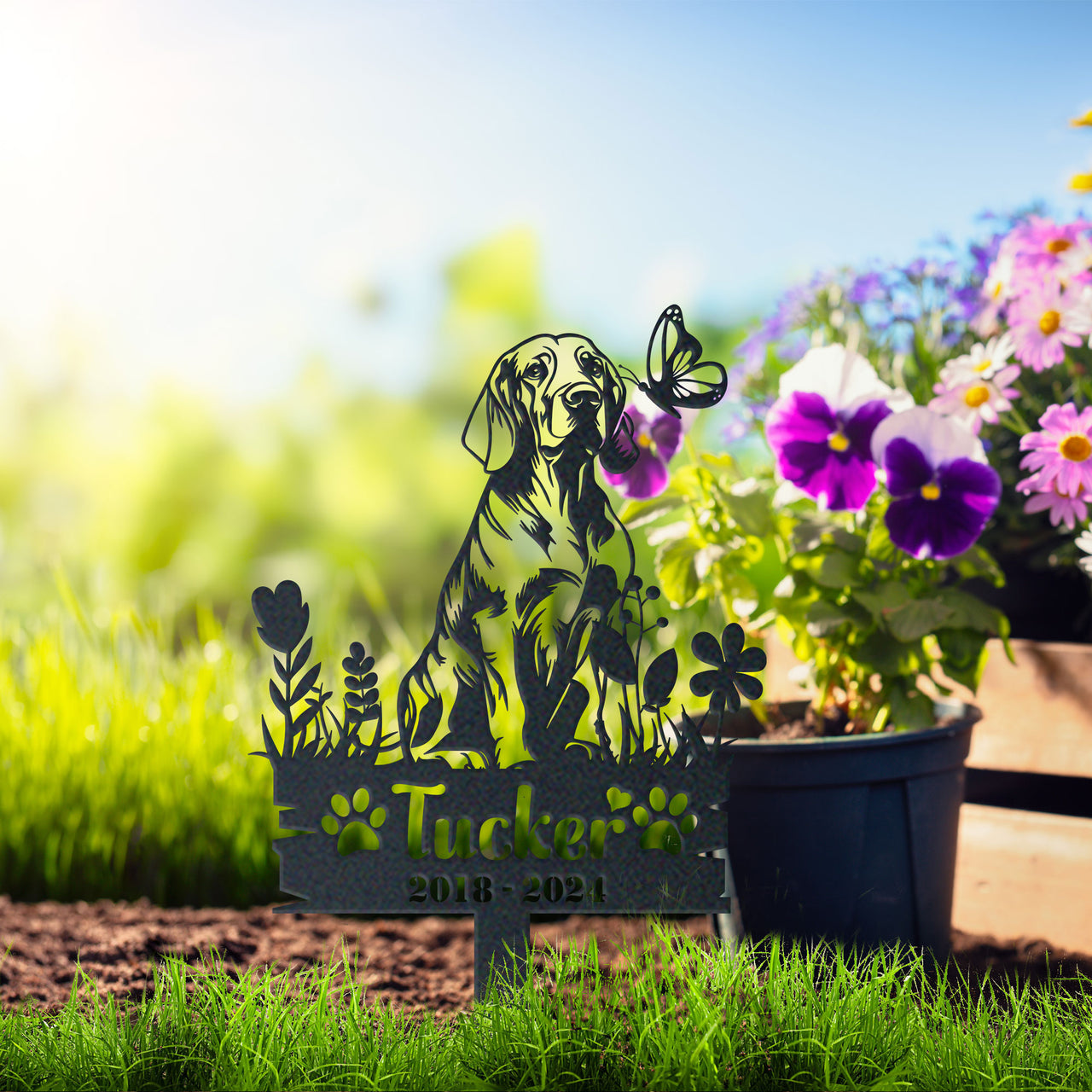 Personalized Garden Stake Gift for Bloodhound Memorial Pet Sympathy Signs Dog Loss Gift