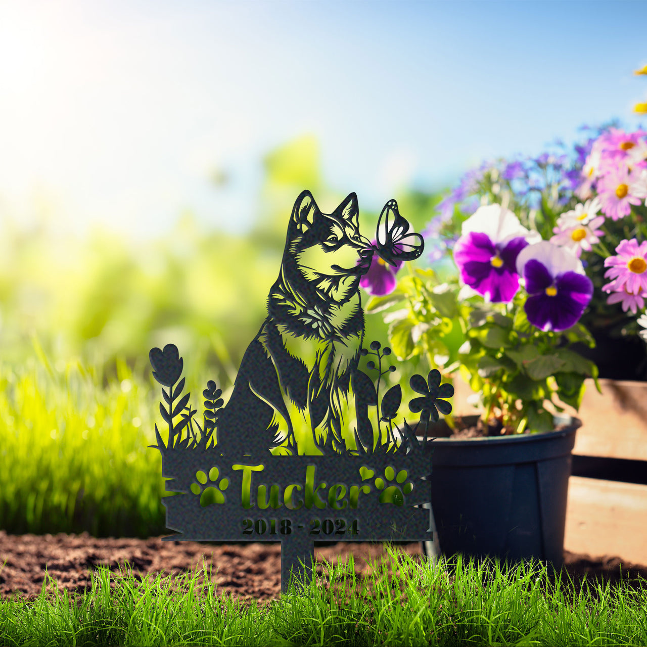 Personalized Garden Stake Gift for Akita Memorial Pet Sympathy Signs Dog Loss Gift