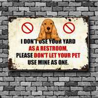 Thumbnail for Dog Cat Lovers Printed Metal Wall Don't Use Your Yard As A Restroom Personalized